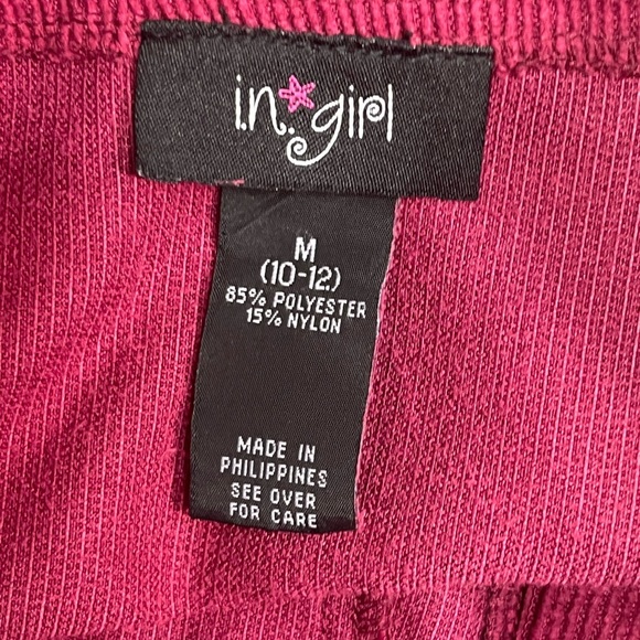 In Girl burgundy petal tulip waist button front corduroy skirt Sz 10/12 - Picture 5 of 5